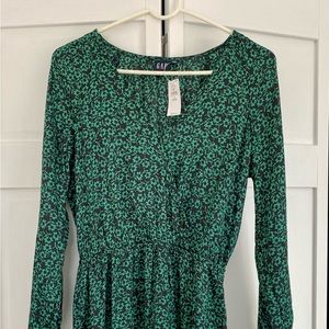 Beautiful green and navy wrap dress- New with Tags